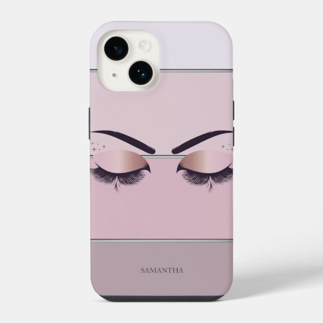 Cool Modern Chic Striped,Lashes  iPhone Case (Back)