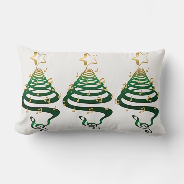 "COOL MODERN CHRISTMAS TREES" LUMBAR CUSHION (Front)