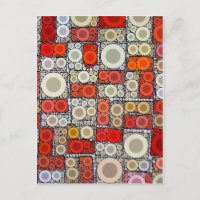 Cool Modern Circle Orange Red Mosaic Tile