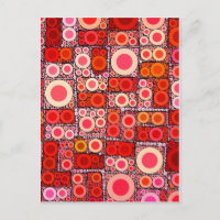 Cool Modern Circle Orange Red Mosaic Tile