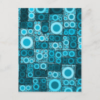 Cool Modern Circles Blue Teal Mosaic Tile Pattern