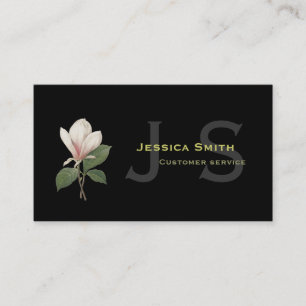 Cool, modern, classic vintage botanical magnolia business card