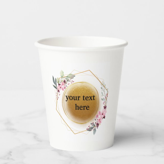  cool modern clean look logo  paper cups (Front)