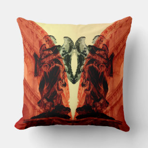 Cool modern collage of historical Rome in red Cushion