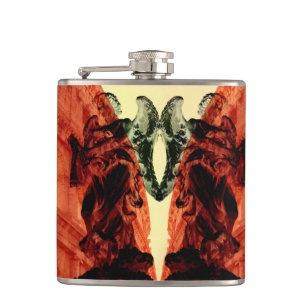 Cool modern collage of historical Rome in red Hip Flask