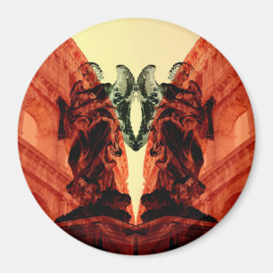 Cool modern collage of historical Rome in red Magnet