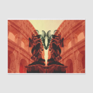 Cool modern collage of historical Rome in red Tissue Paper