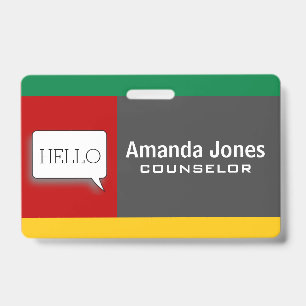 Cool Modern Colour Block Personalised Professional ID Badge
