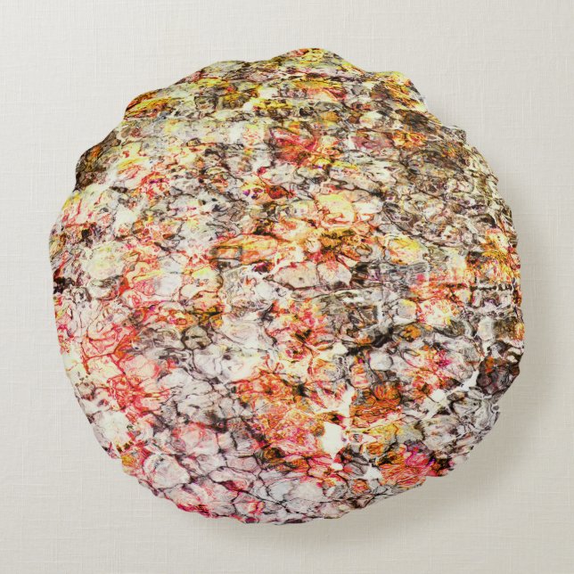 Cool, modern, colourful abstract background round cushion (Back)