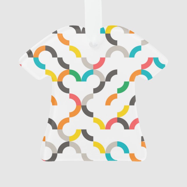 Cool, modern, colourful, trendy circular geometric ornament (Back)
