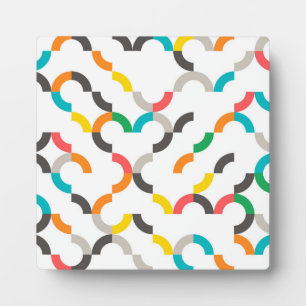Cool, modern, colourful, trendy circular geometric plaque