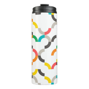 Cool, modern, colourful, trendy circular geometric thermal tumbler