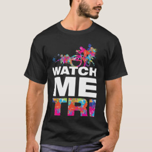 Cool Modern Colourful Triathlon Motivational Words T-Shirt