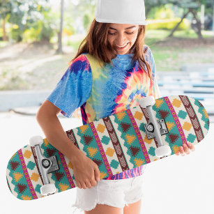 Cool Modern Colourful Tribal Pattern Skateboard
