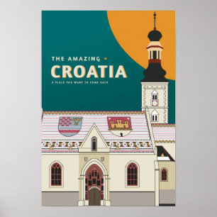 Cool Modern Croatian Travel Poster