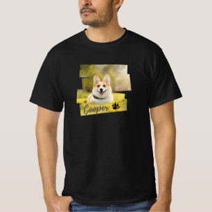 Cool Modern Custom Pet's Typography Name and Photo T-Shirt