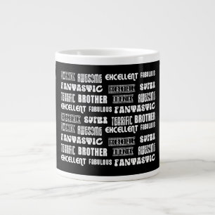 Cool Modern Design for Brothers : Positive Words Large Coffee Mug