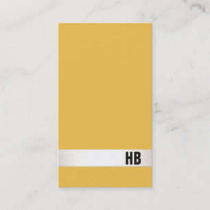 Cool Modern Designer Monogram Mustard Yellow Business Card