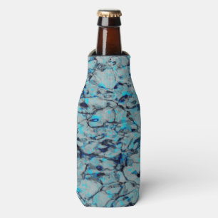 Cool, modern digital art of blue watercolor bottle cooler