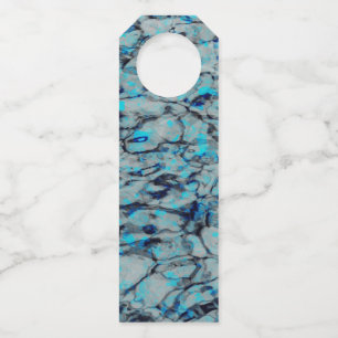 Cool, modern digital art of blue watercolor bottle tag