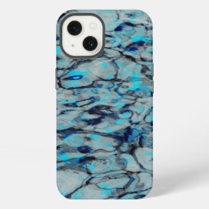 Cool, modern digital art of blue watercolor iPhone 13 case
