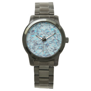 Cool, modern digital art of blue watercolor watch