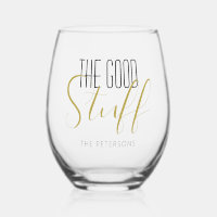 Cool Modern Elegant Good Stuff Gold Black Name