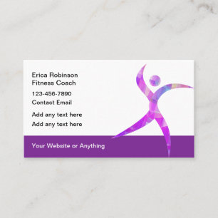 Cool Modern Fitness Coach Business Cards