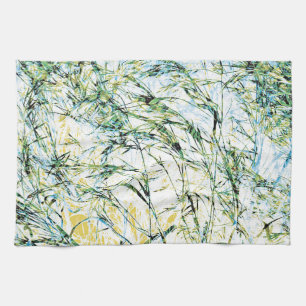 Cool modern floral flower pattern art design tea towel