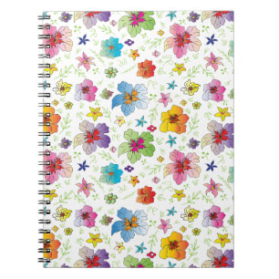 Cool Modern Flower Pattern Stylish Notebook