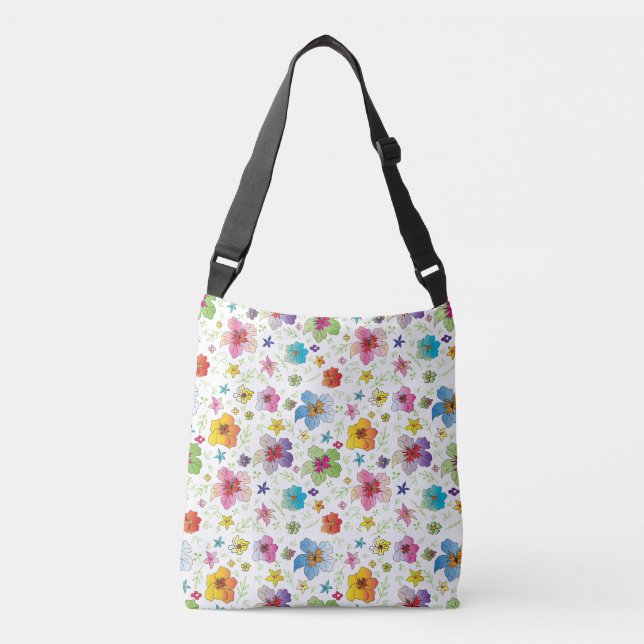 Cool Modern Flower Pattern Stylish Tote Bag (Front)