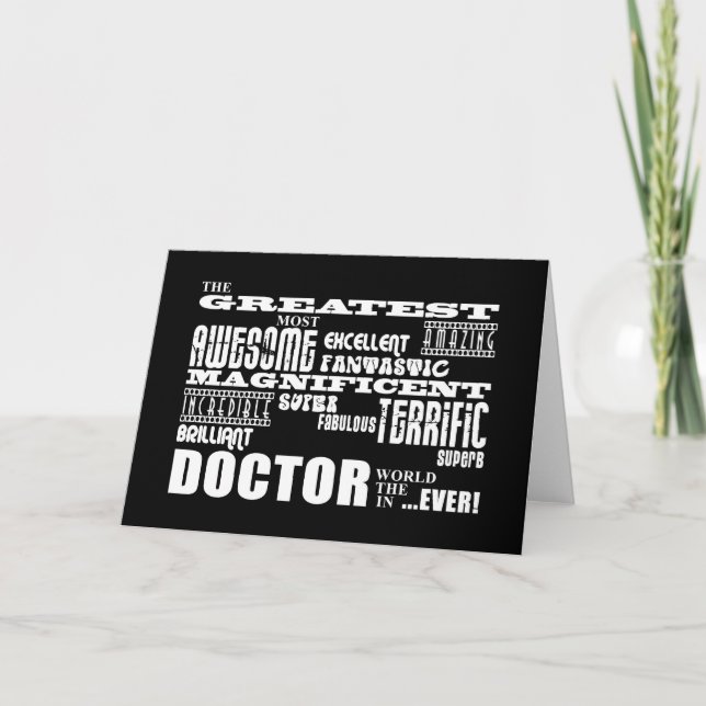 Cool Modern Fun Doctors Greatest Doctor World Ever Thank You Card (Front)
