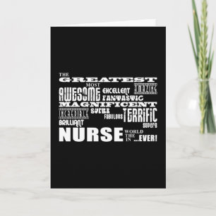 Cool Modern Fun Nurses : Greatest Nurse World Ever Thank You Card