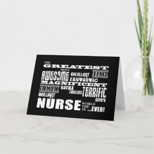 Cool Modern Fun Nurses : Greatest Nurse World Ever Thank You Card