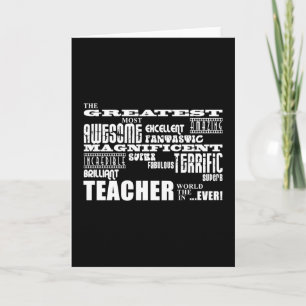 Cool Modern Fun Teachers : Greatest Teacher World Thank You Card