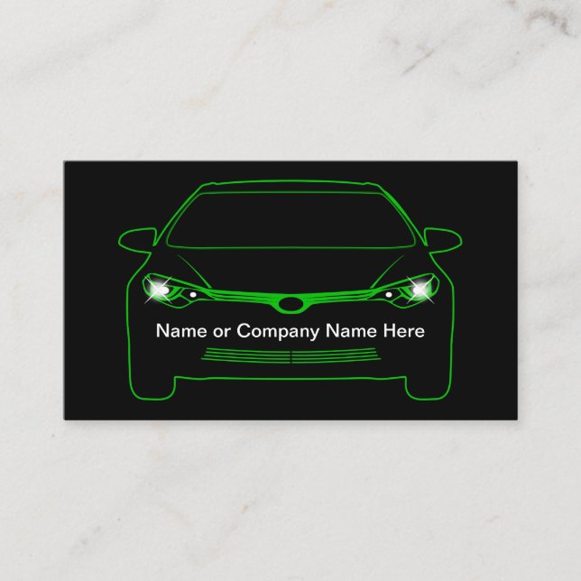 Cool Modern Glow Automotive Theme Business Cards (Front)