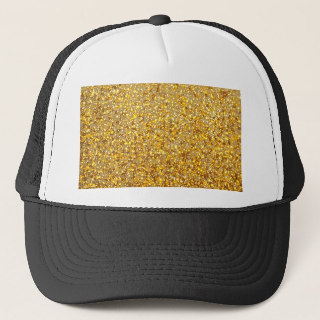 COOL MODERN GOLD WITH GLITTER TRUCKER HAT (Front)