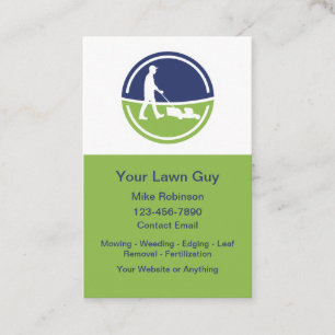 Cool Modern Lawn Service Vertical Business Cards