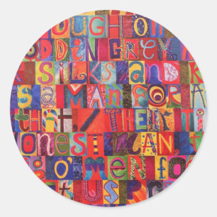 Cool modern letter mosaic classic round sticker