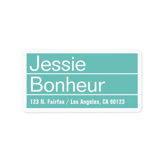 Cool Modern Light Teal Return Address Label (Front)