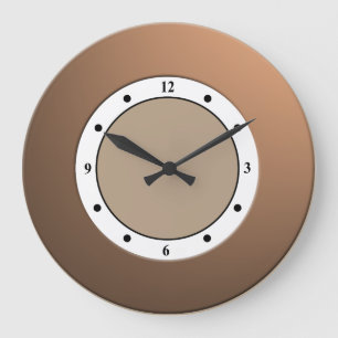 Cool Modern Metallic Brass Frame on any Color Large Clock