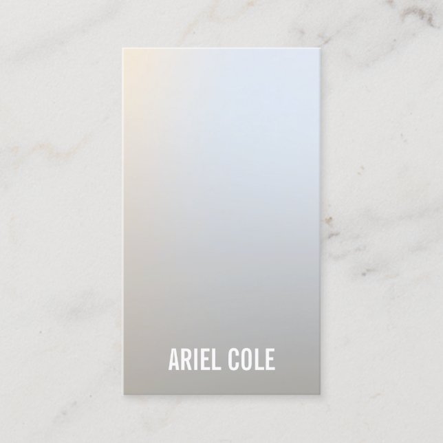 Cool Modern Minimalist Soft Silver Professional Business Card (Front)