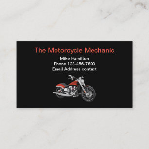 Cool Modern Motorcycle Mechanic Business Card