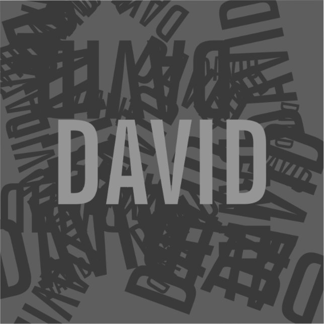 Cool modern name collage in black & grey (Front)