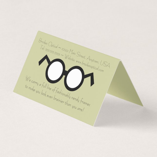 Cool Modern Optometrist Nerdy Round Black Glasses  Business Card (Front)