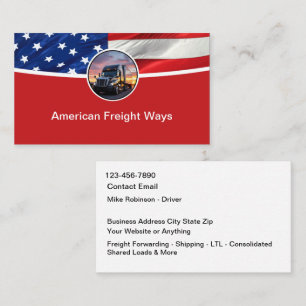 Cool Modern Patriotic Trucking Service Business Card
