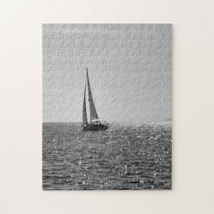 Cool modern photo of sail boat in summer jigsaw puzzle