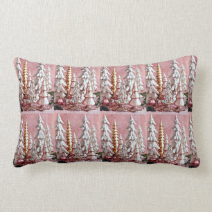 "COOL MODERN PINK CHRISTMAS PILLOW" LUMBAR CUSHION