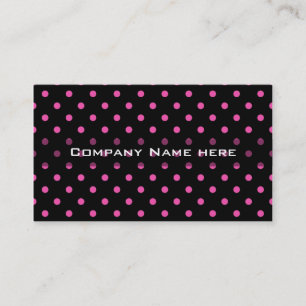 cool, modern, pink polka dots black profile card