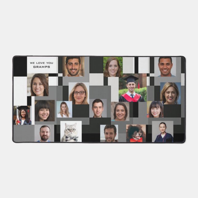 Cool Modern Professional 18 Photos Love You Gramps Desk Mat (Front)